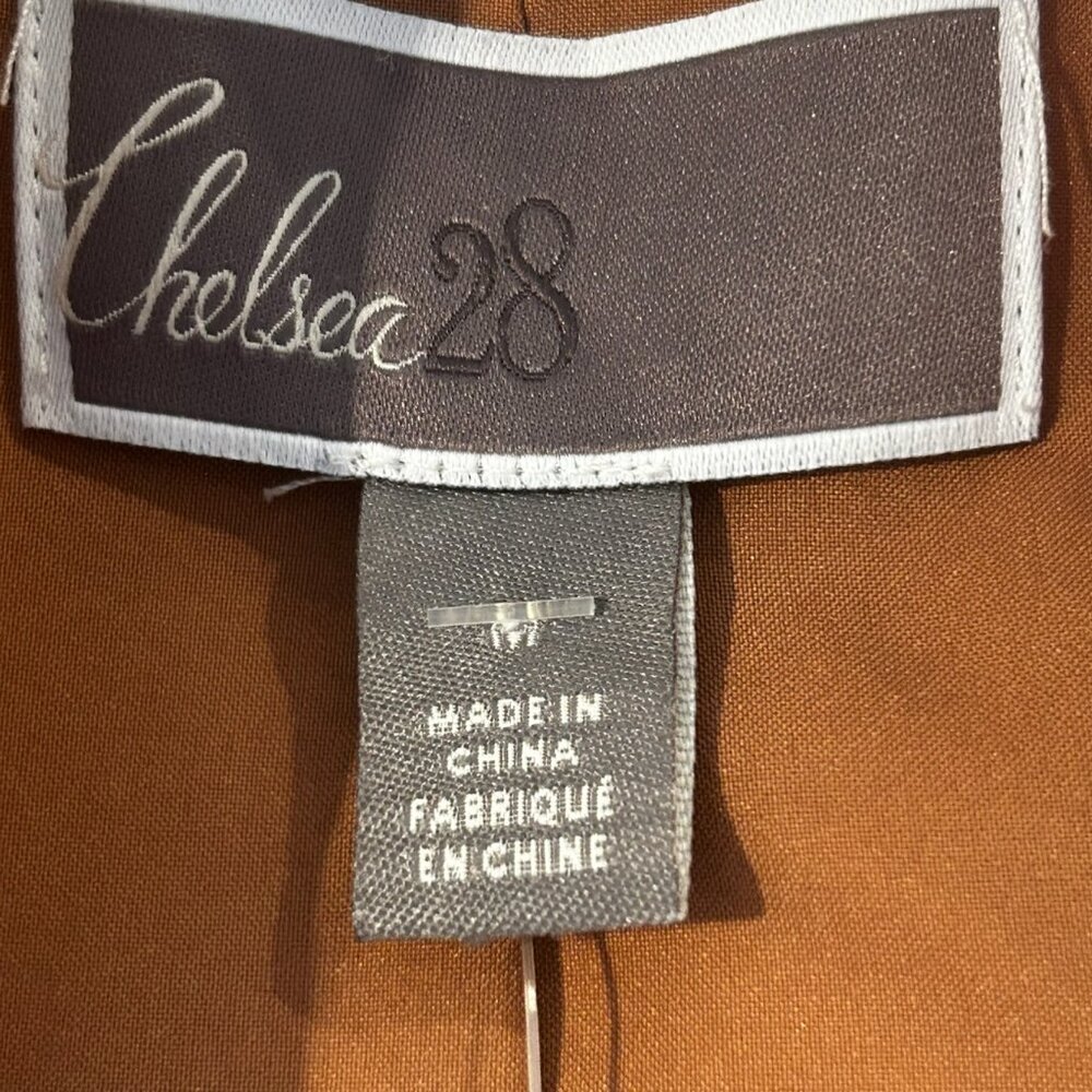 NWT Chelsea28 Rust Carmel Velvet Jacket With Satin Neck Tie Scarf - Picture 7 of 10